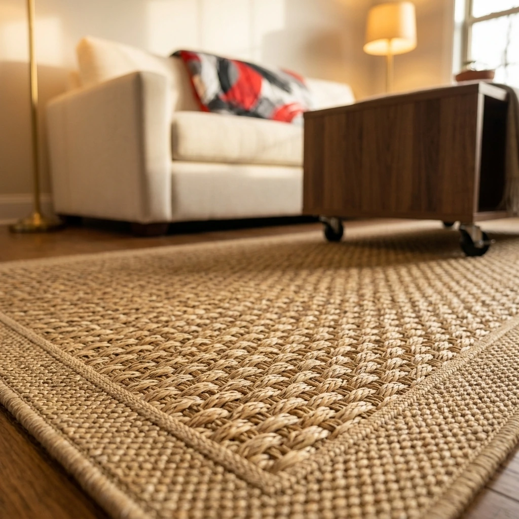 Cozy Wood Chill Space — SAFAVIEH Natural Fiber Collection Runner Rug - 2'6" x 6', Natural & Beige, Seagrass, Basketweave Pattern with Border (NF114A)