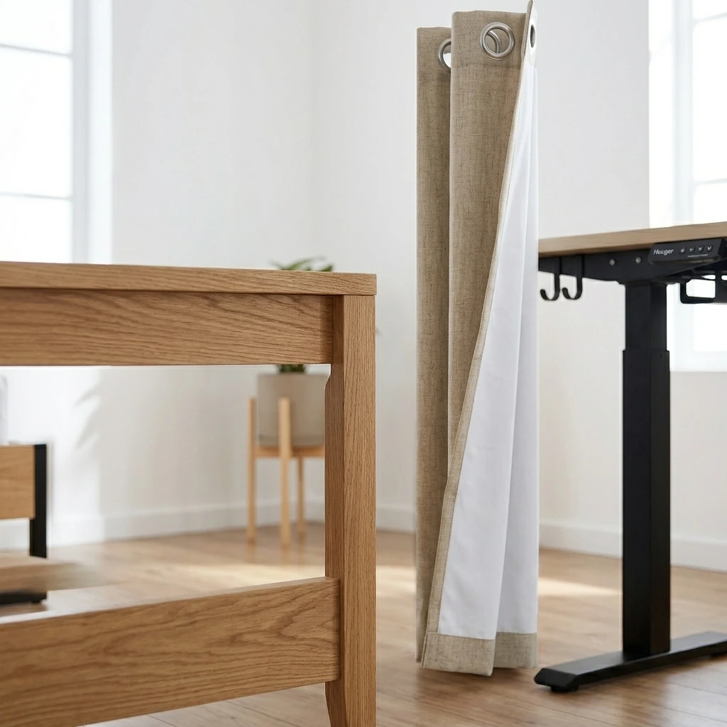 Minimalist Workspace — 18 Inch Queen Wood Platform Bed，Mid-Century Wood Bed Frame Queen Size, No Box Spring Needed, Natural Finish, Easy Assembly