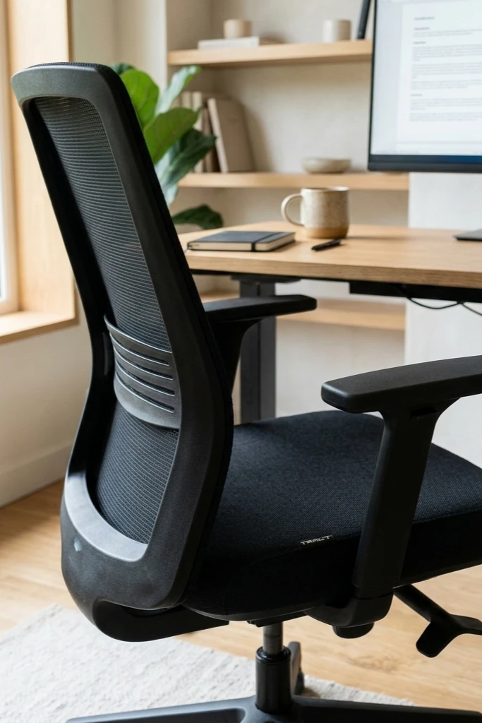 Japandi Home Office Setup 2026 — TRALT Office Chair Ergonomic Desk Chair, 330 LBS Home Mesh Office Desk Chairs with Wheels, Comfortable Gaming Chairs (White)