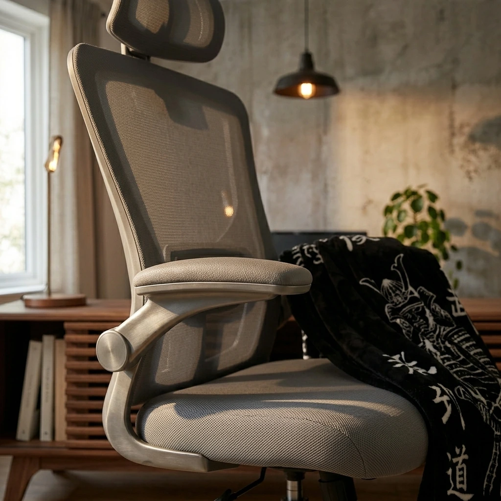 Industrial Living Room — Ergonomic Office Chair: White Computer Desk Chair Comfy Gaming Chair for Adults - Office Chair with Lumbar Support & Headrest - Executive Office Rolling Chairs for Home Work (Grey)