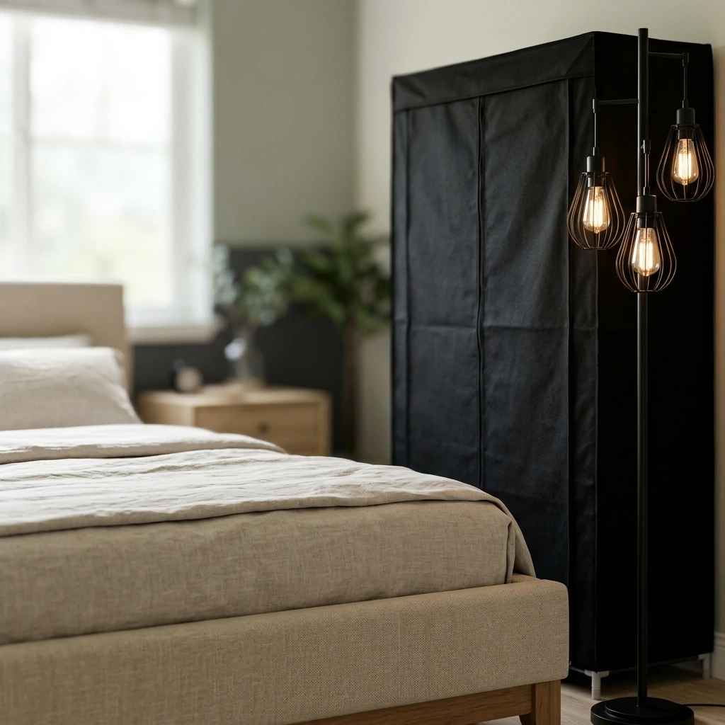 Japandi Living Room — VIPEK V5C Heavy Duty Covered Clothes Rack Portable Closet Rack, Black Metal Clothing Rack with Black Upgarded Polyester Cover, Adjustable Custom Freestanding Closet Wardrobe, Max Load 800LBS